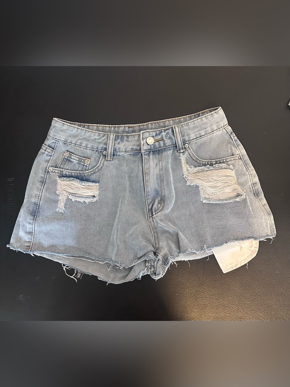 Distressed Light Blue Denim Women's Shorts